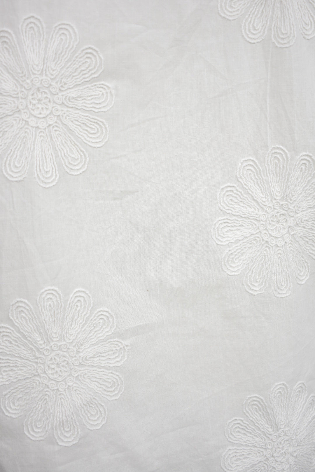 Womens White Embroidered Puff Sleeve Shirt