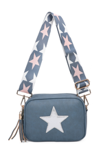 Dark Blue Star Strap Cross Body Bag