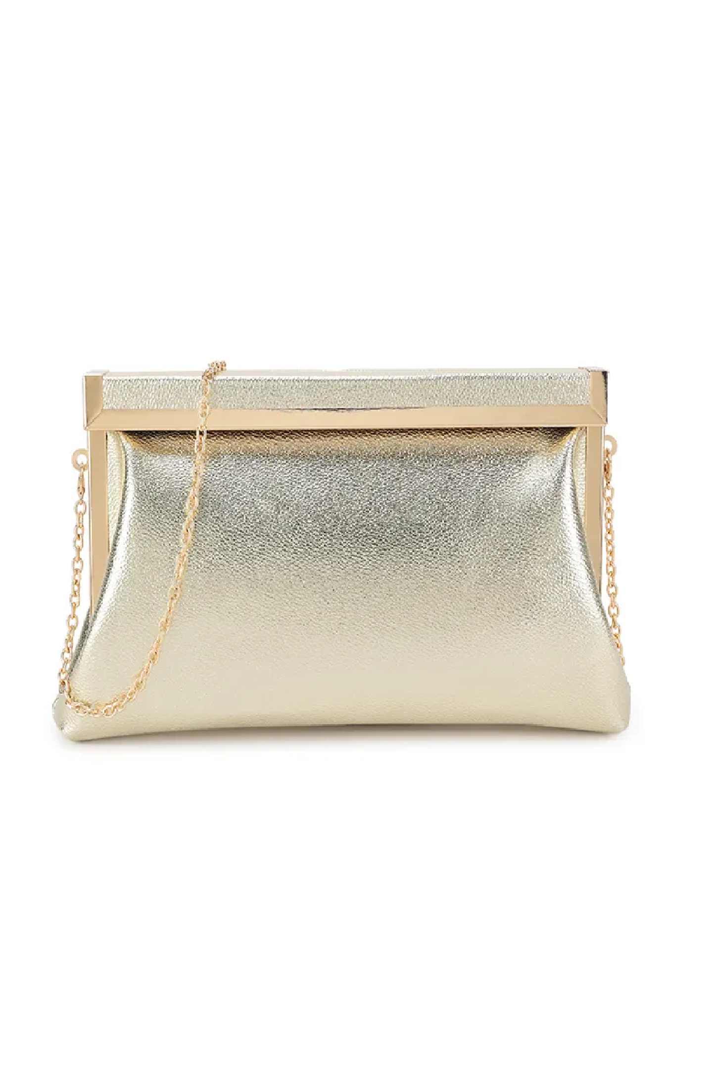Gold Metal Trim Clutch Bag