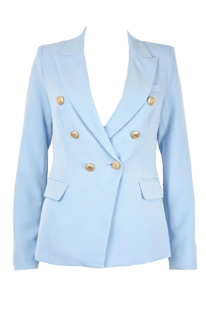 Sky Blue Double Breasted Blazer