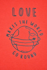 Kids Red Love Makes The World Go Round Hoodie