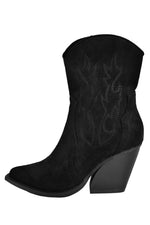 Black Embroidered Cowboy Boots
