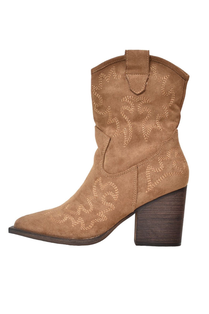 Camel Embroidered Cowboy Boots