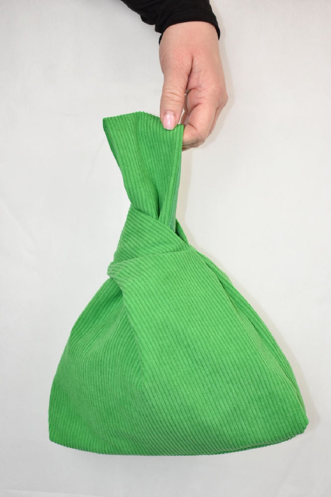 Green Corduroy Wristlet Pouch Bag