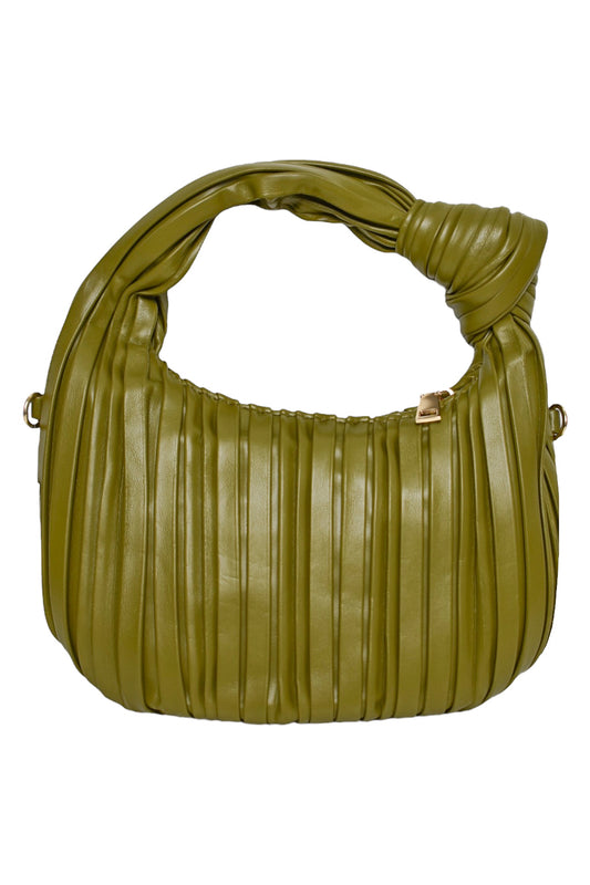 Olive Pleated Knot Grab Bag