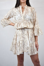 Beige Broderie Anglaise Patterned Smock Dress