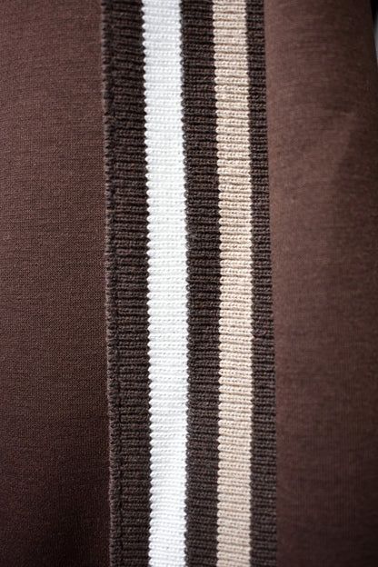 Brown & Brown Strip Zip Up Jacket Loungesuit