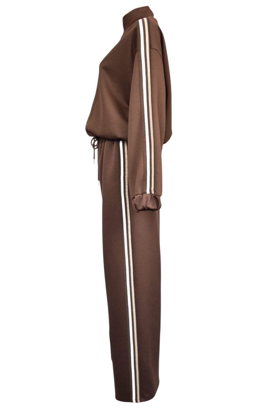 Brown & Brown Strip Zip Up Jacket Loungesuit