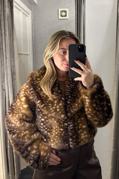 Fawn Faux Fur Cropped Jacket