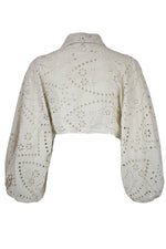 Beige Broderie Anglaise Tie Front Shirt