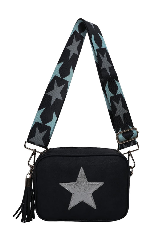 Black Star Strap Cross Body Bag