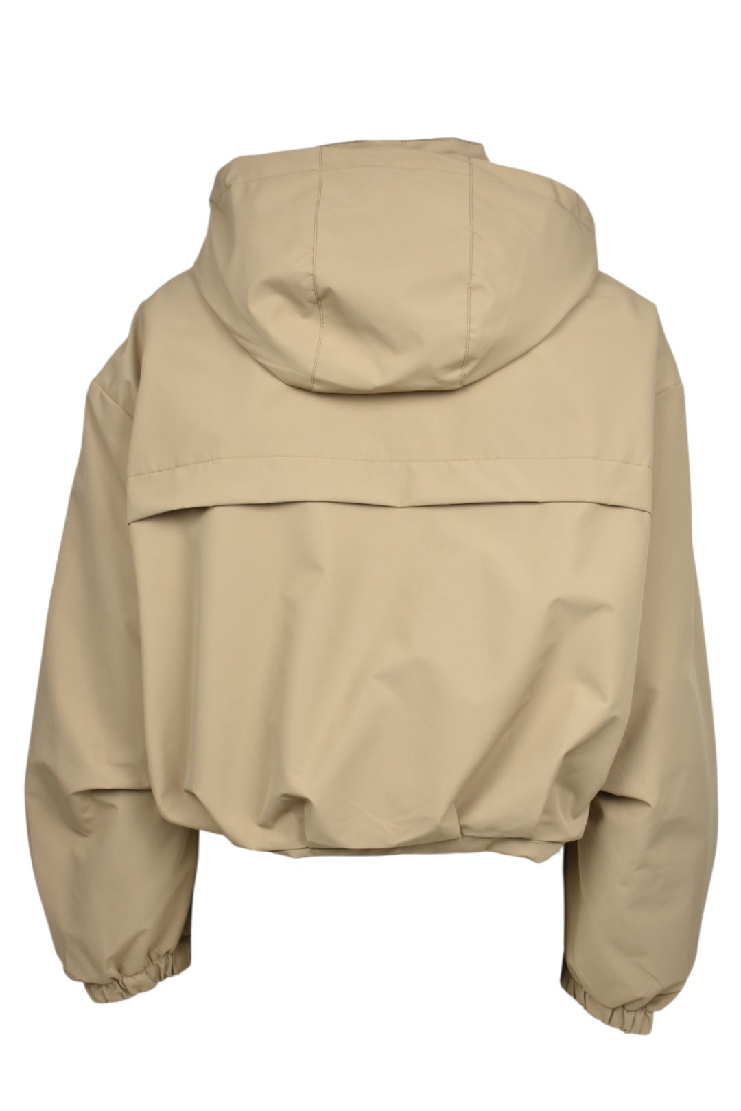 Camel Contrast Zip Hooded Jacket