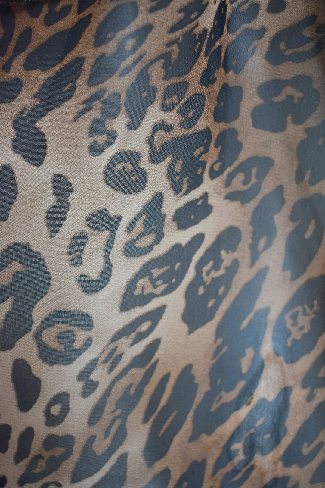 Animal Print Frilled Yoke Blouse