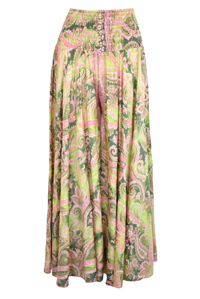Lime Paisley Palazzo Trousers