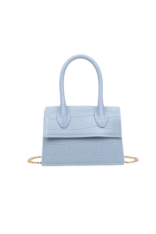 Baby Blue Mock Croc Jelly Cross Body Bag