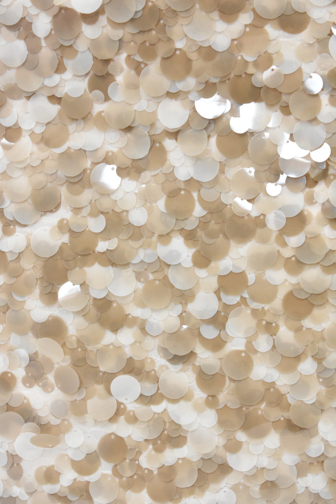 Beige Sequinned Mini Skirt Close Up