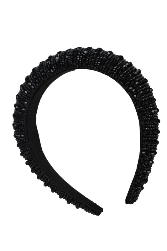 Black Beaded Hairband