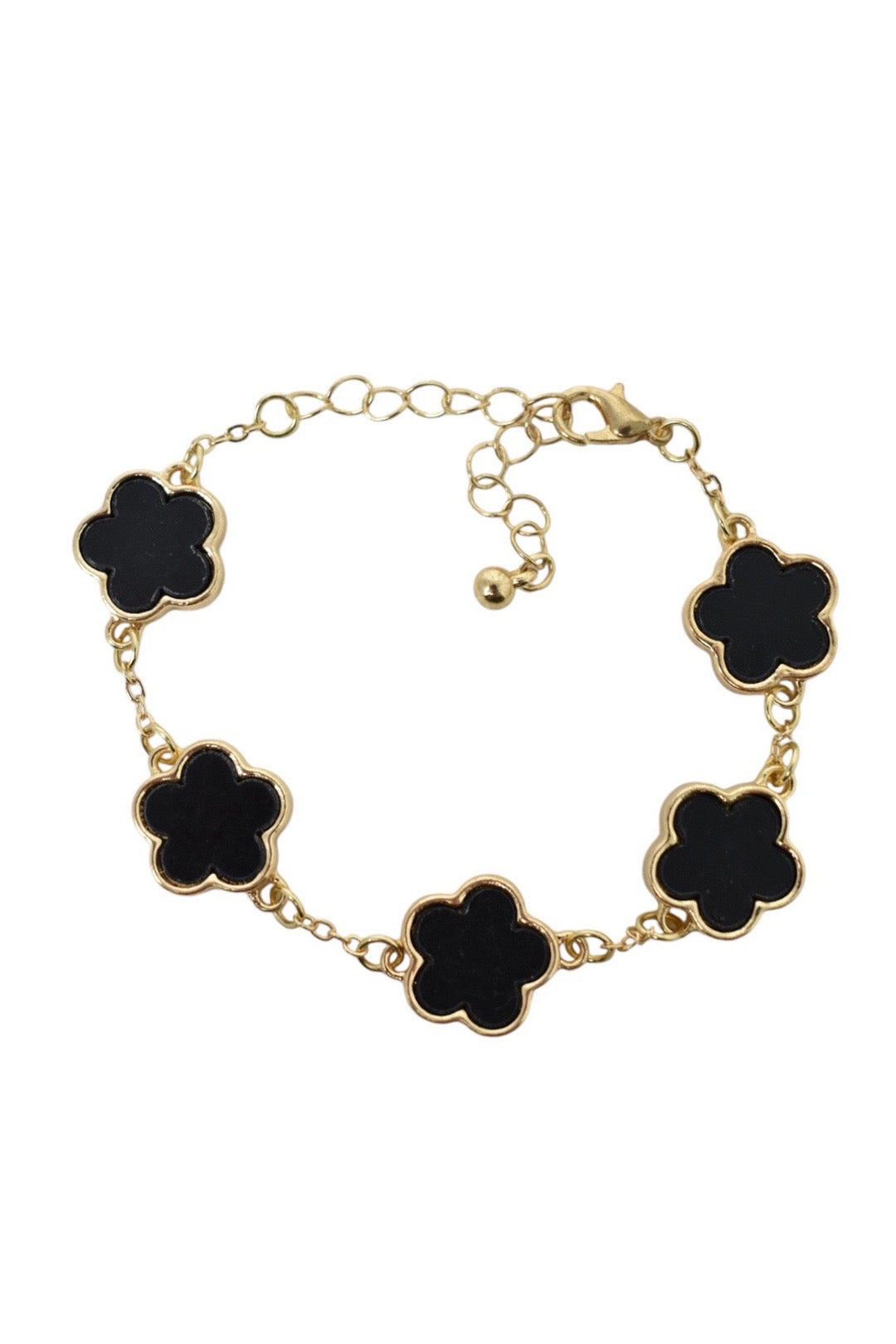 Black & Gold 5 Clover Bracelet