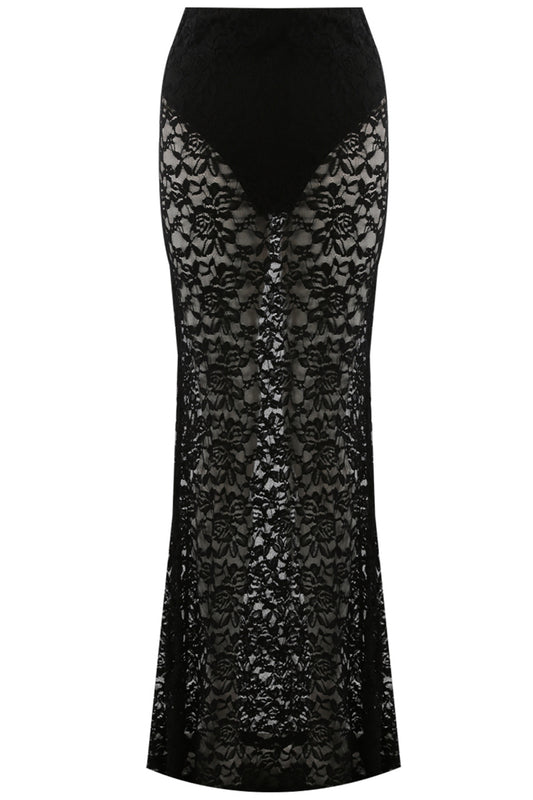 Black Lace Maxi Skirt