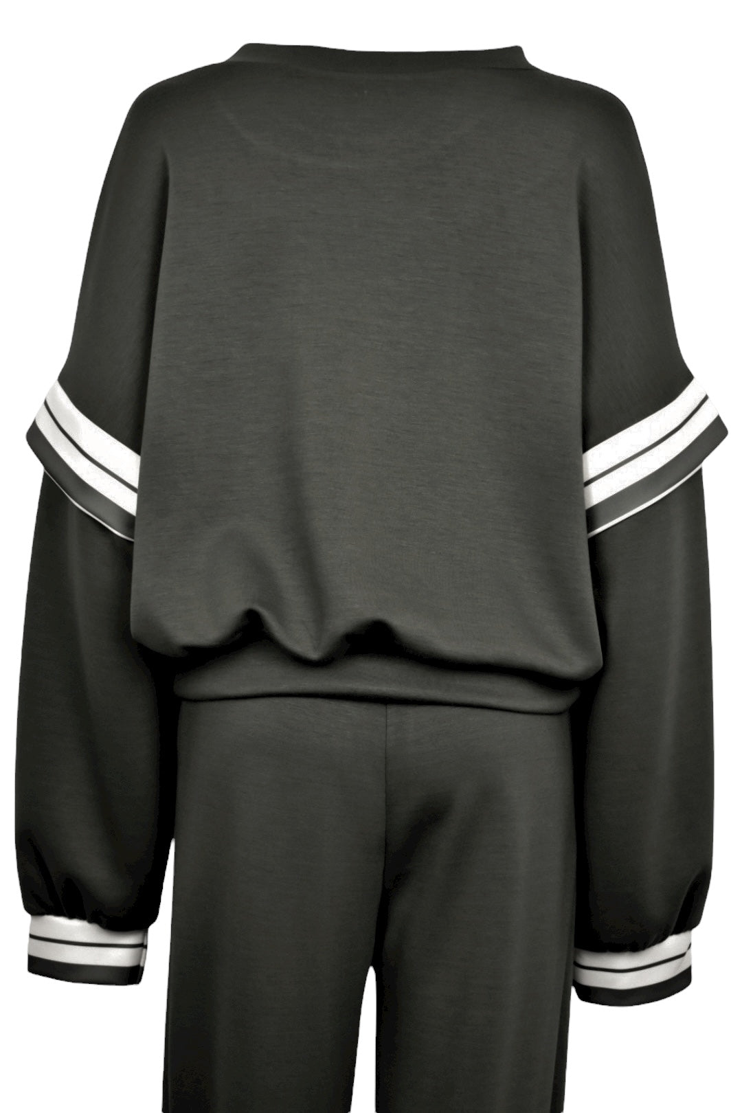 Black Striped Dropped Sleeve Loungesuit