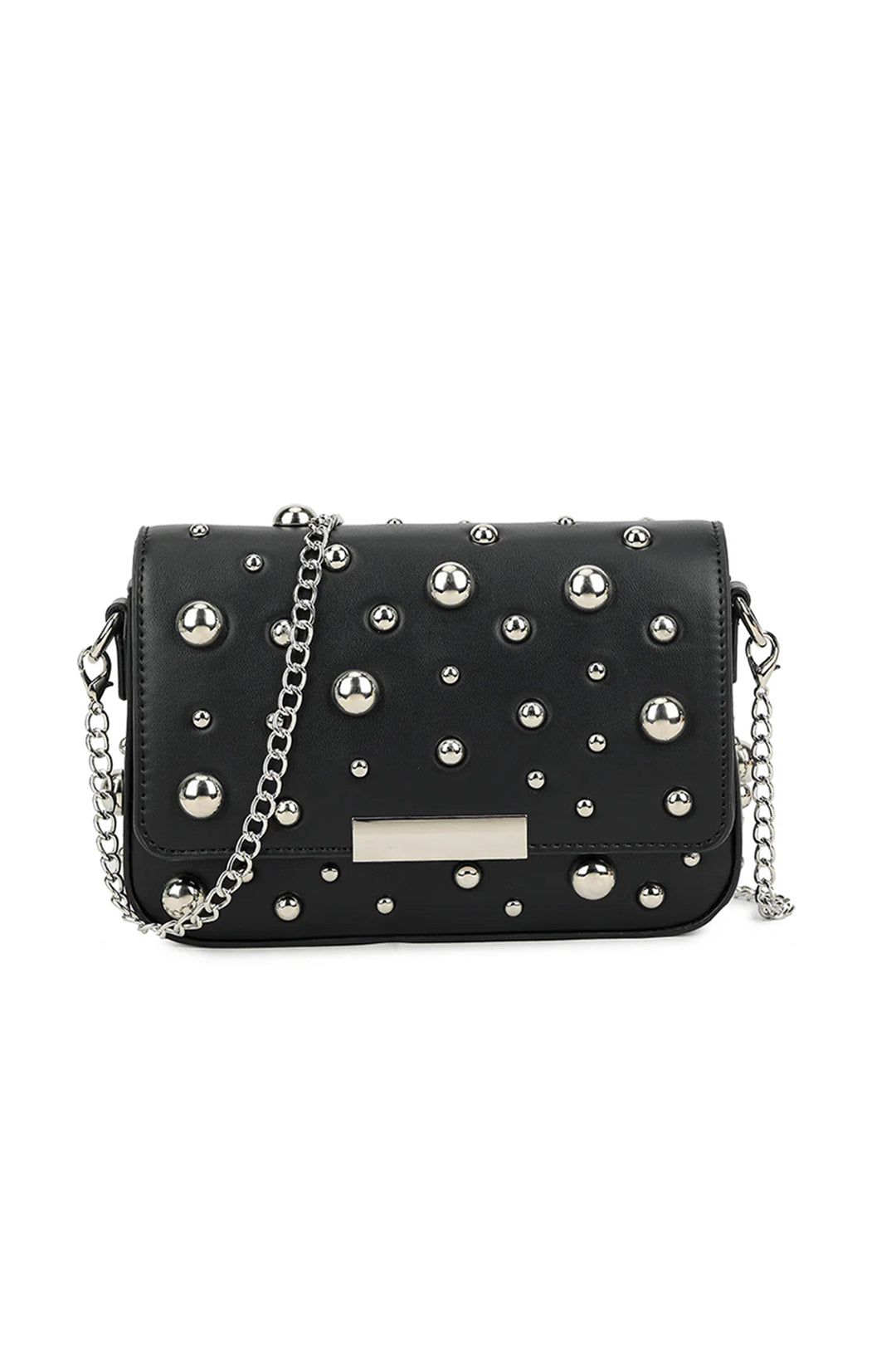 Black Studded Cross Body Bag