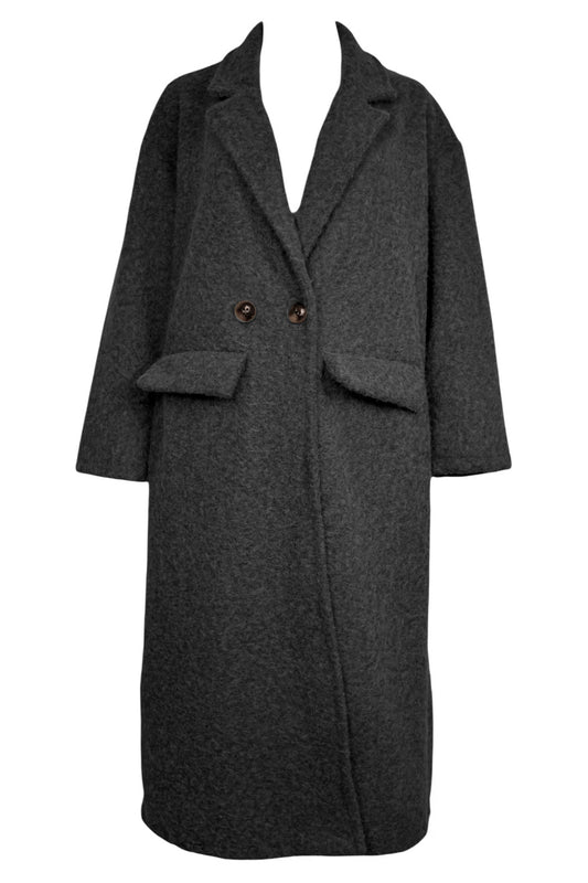 Black Woollen Duster Coat
