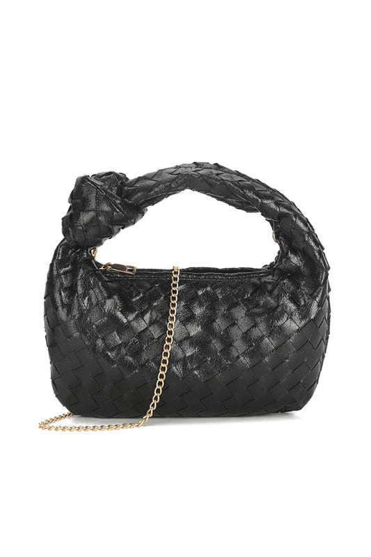 Black Woven Knotted Grab Bag