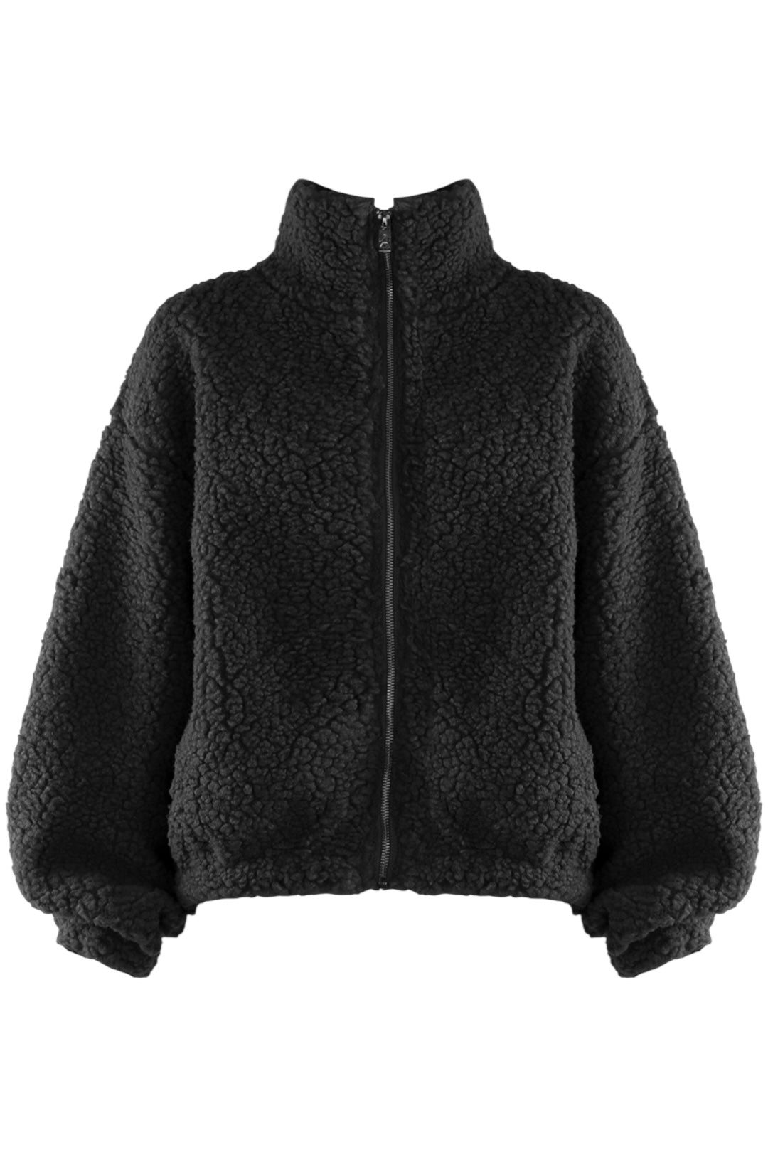 Black Zip Up Teddy Fleece