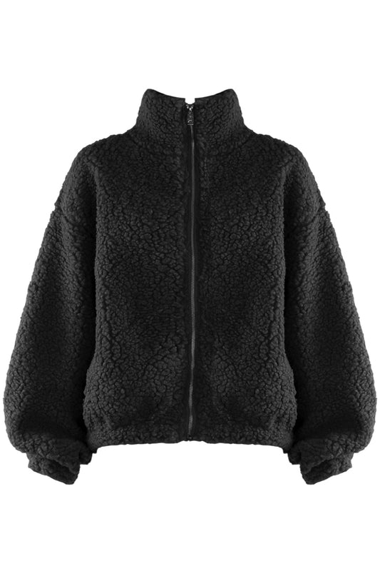 Black Zip Up Teddy Fleece