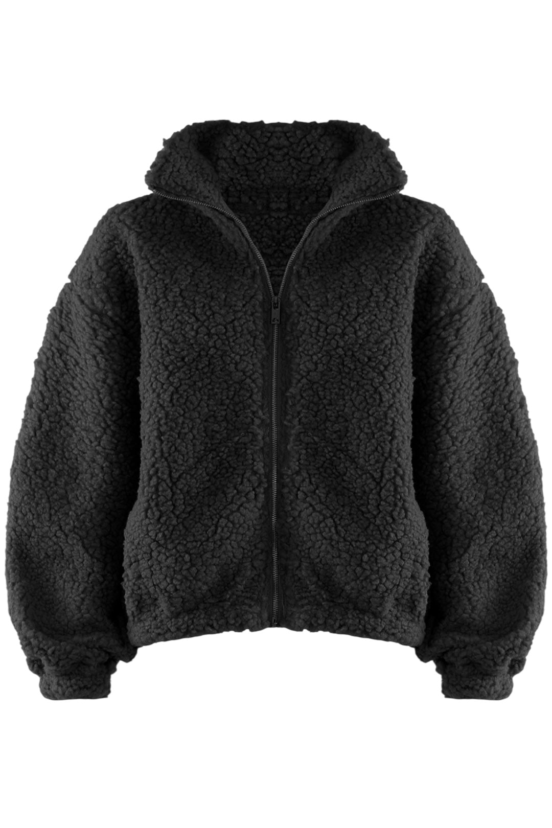 Black Zip Up Teddy Fleece