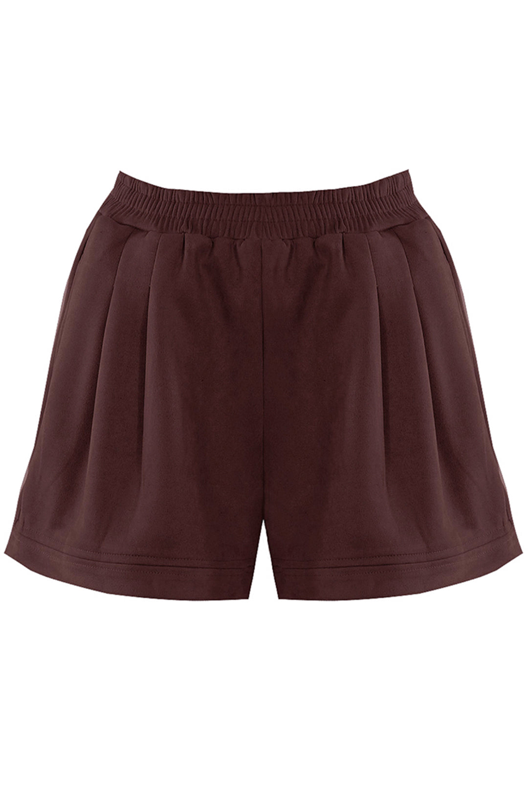 Brown Faux Suede Runner Shorts