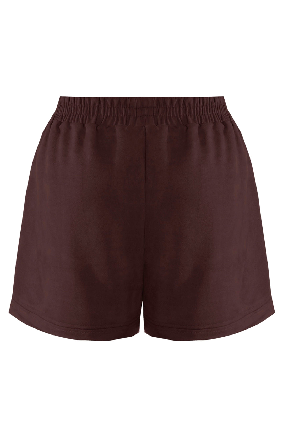 Brown Faux Suede Runner Shorts