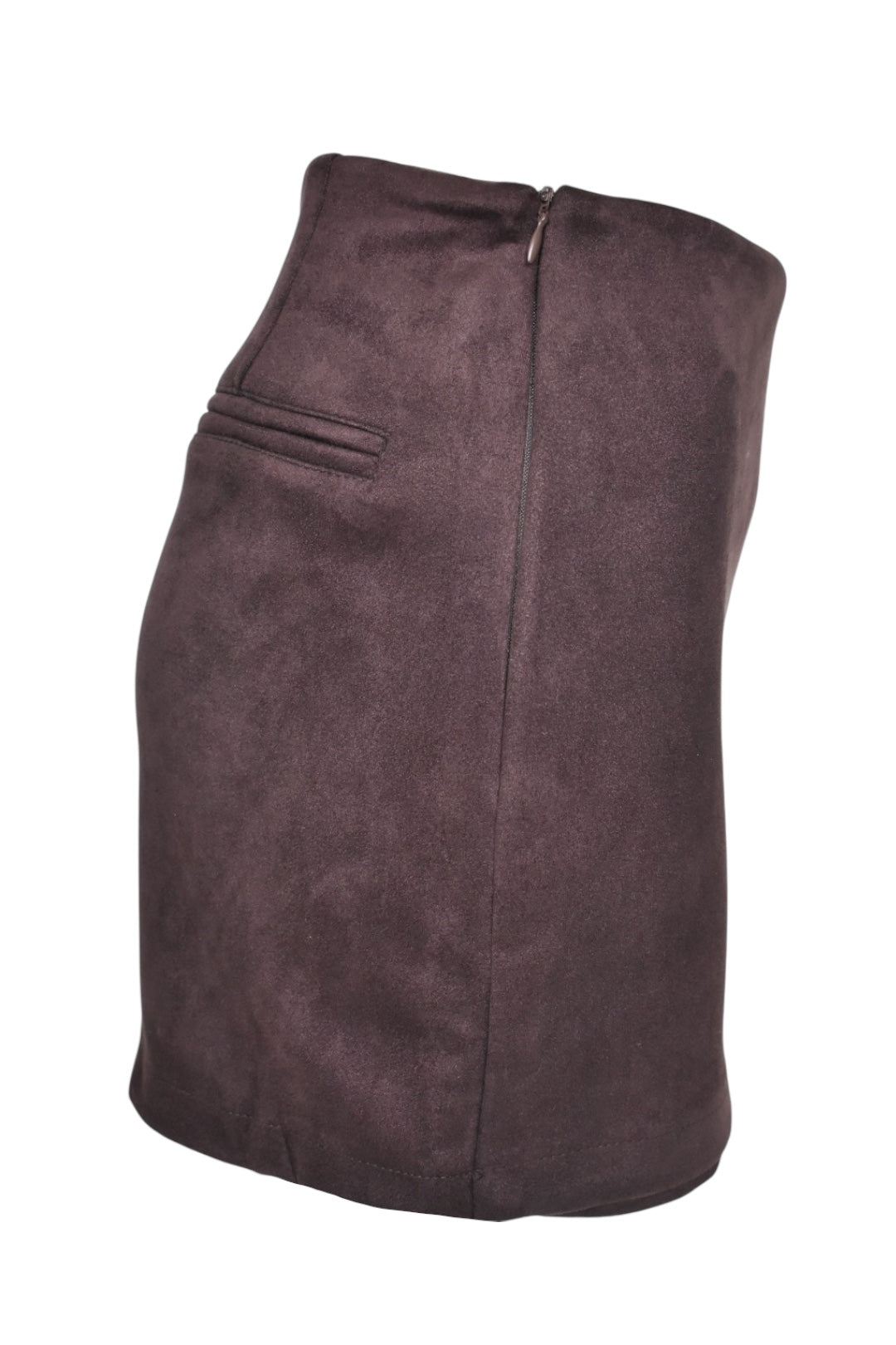 Brown Faux Suede Skort