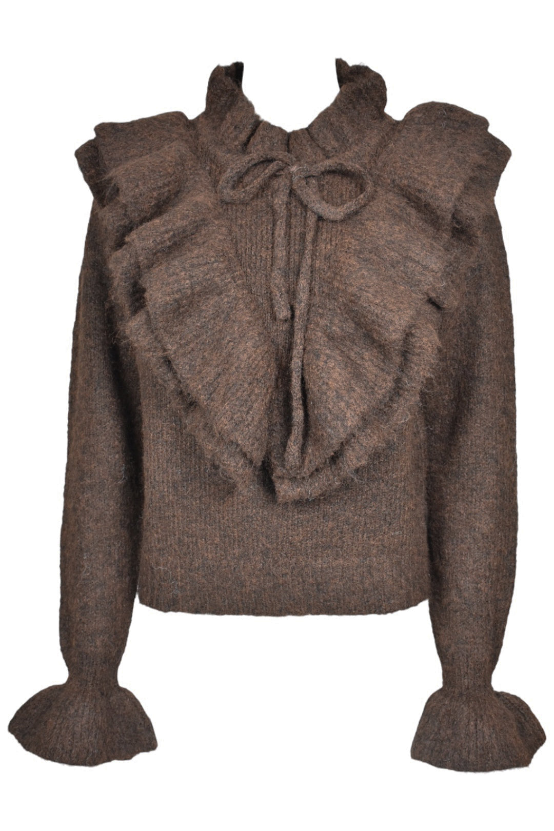 Brown Frill Yoke Jumper