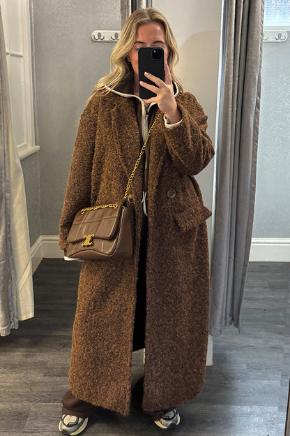 Brown Woollen Duster Coat