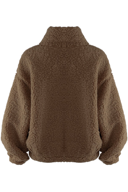 Brown Zip Up Teddy Fleece