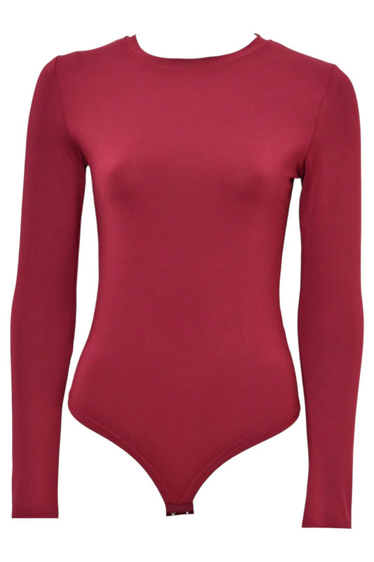 Burgundy Long Sleeve Bodysuit