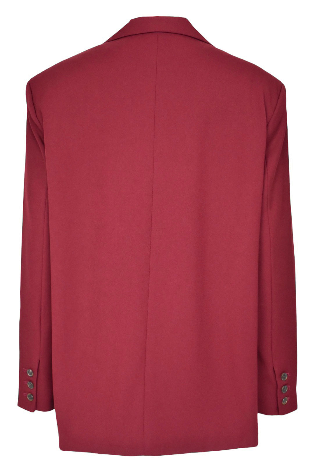 Burgundy Single Breasted Oversized Blazer