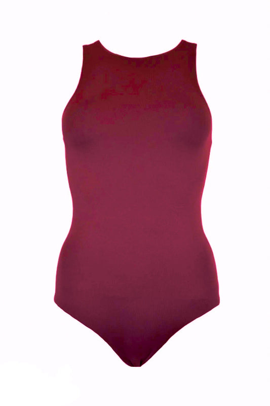 Burgundy Sleeveless Bodysuit