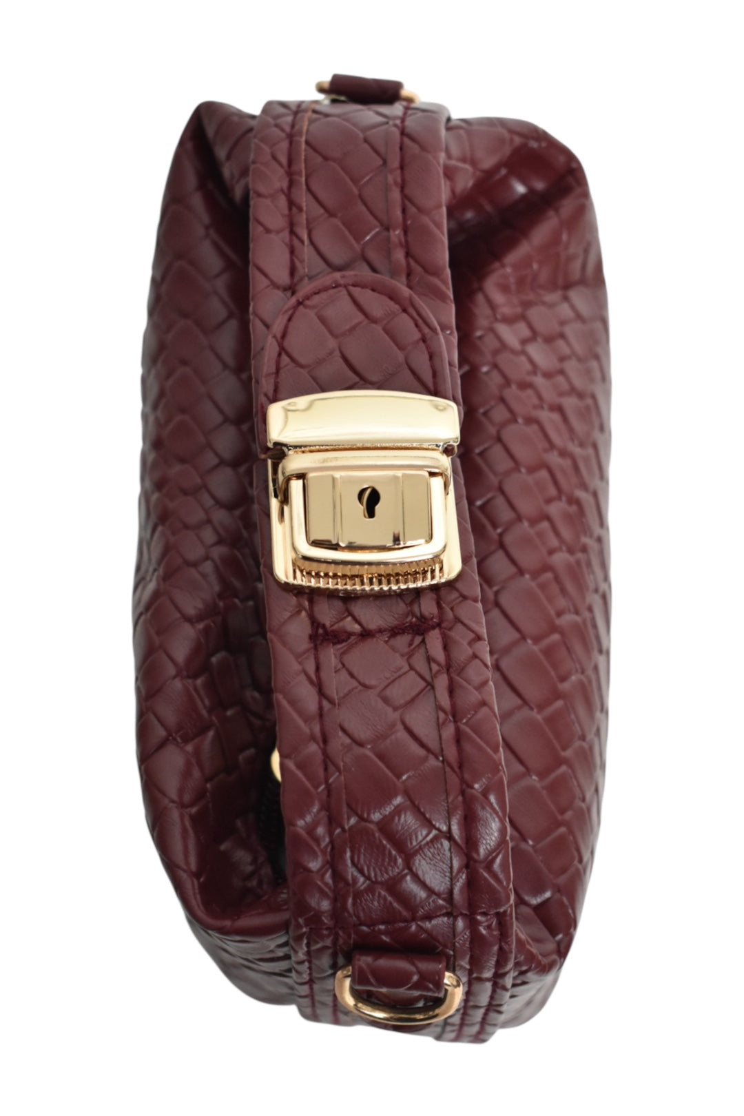 Burgundy Woven Mini Grab Bag 