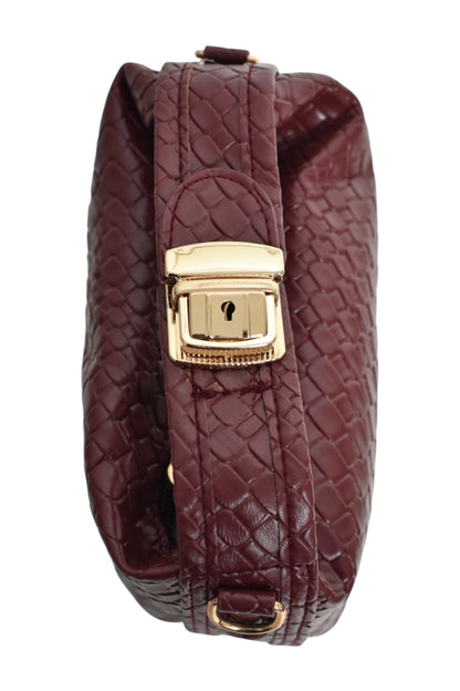 Burgundy Woven Mini Grab Bag 