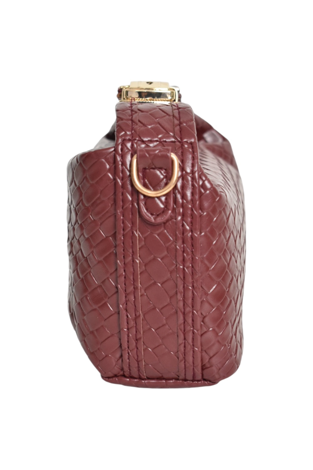 Burgundy Woven Mini Grab Bag