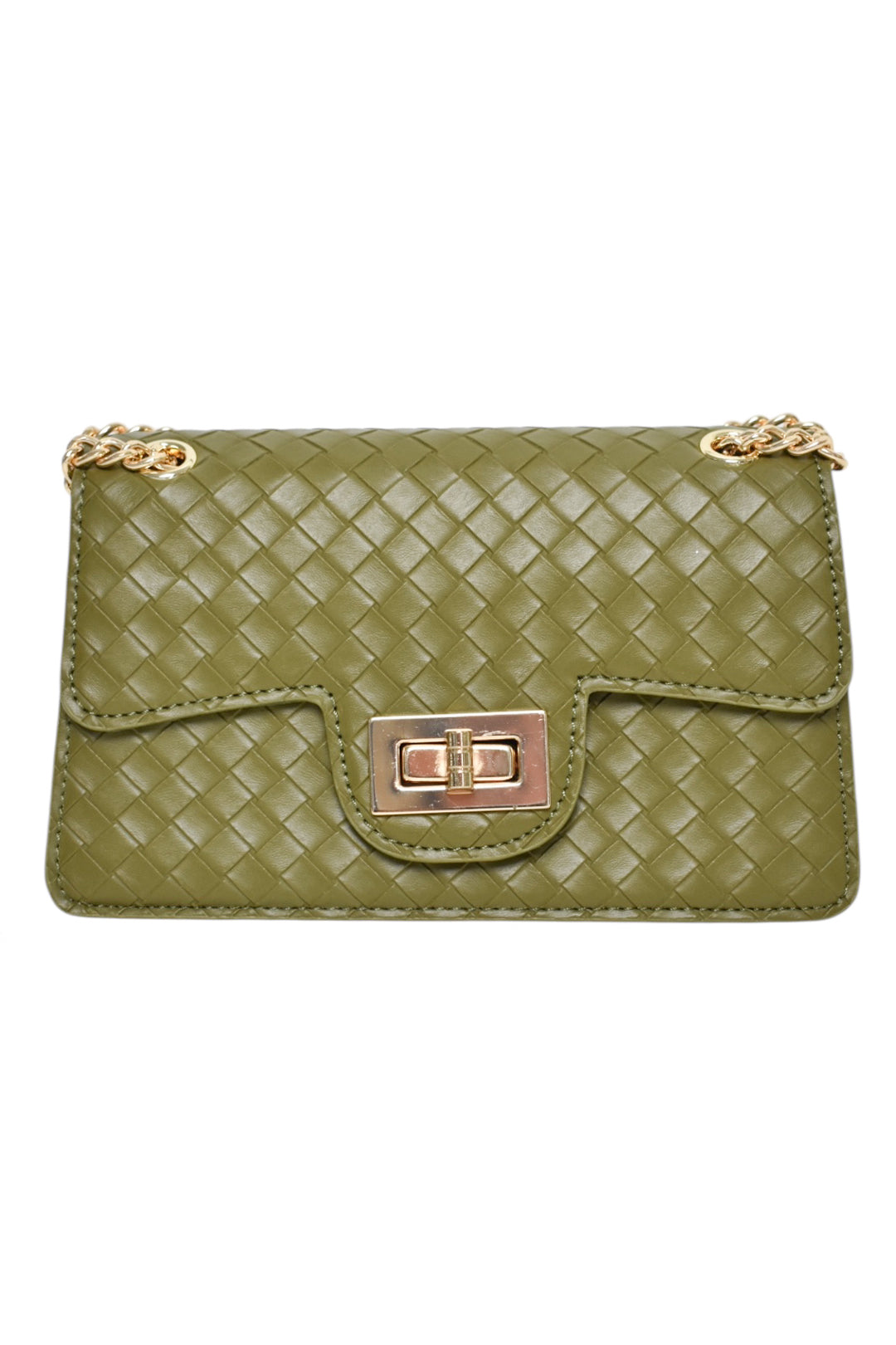 Khaki Woven Mini Cross Body Bag