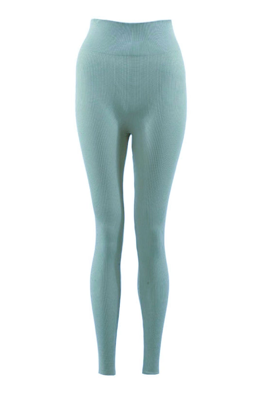 Teal Ribbed Leggings