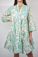 Mint Broderie Anglaise Patterned Smock Dress