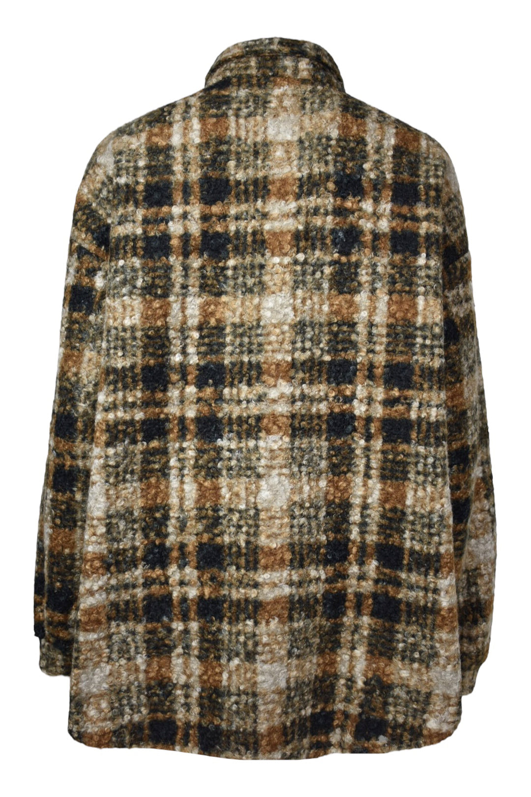 Camel Checked Fleece Shirt