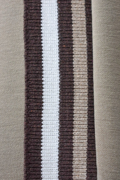 Taupe & Brown Stripe Zip Up Jacket Loungesuit