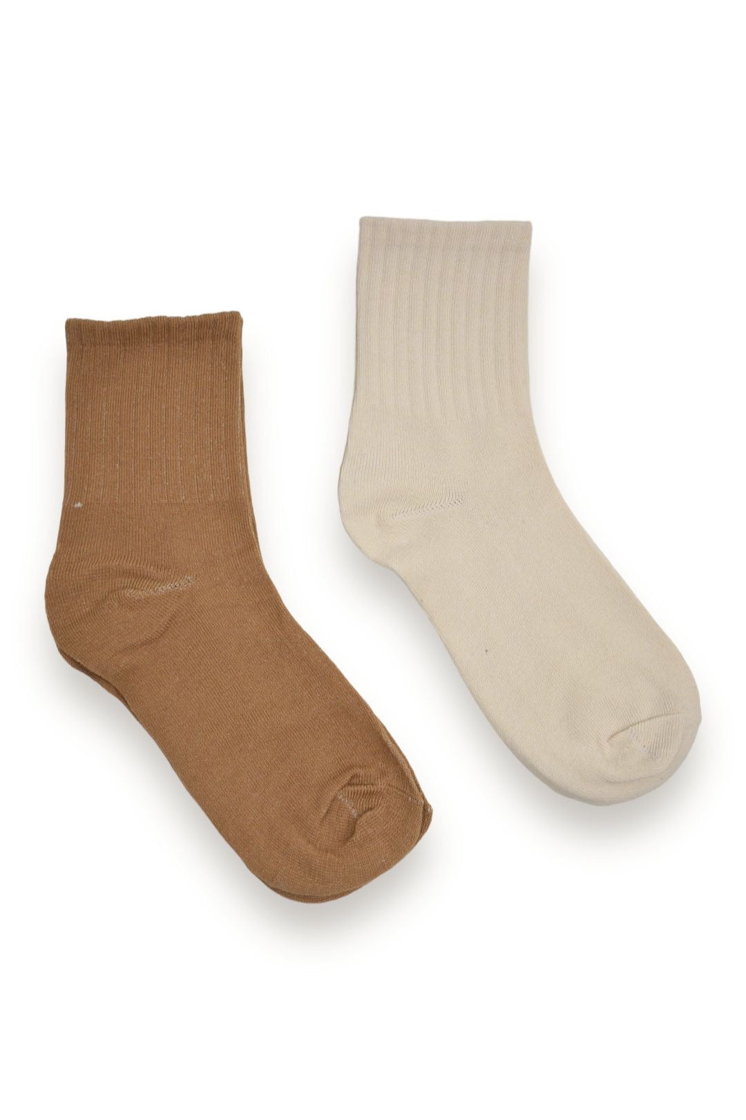 Caramel & Cream Ribbed Socks