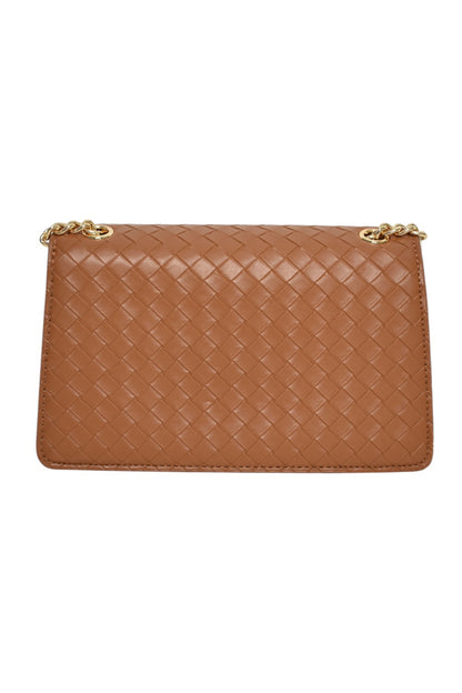 Tan Woven Mini Cross Body Bag