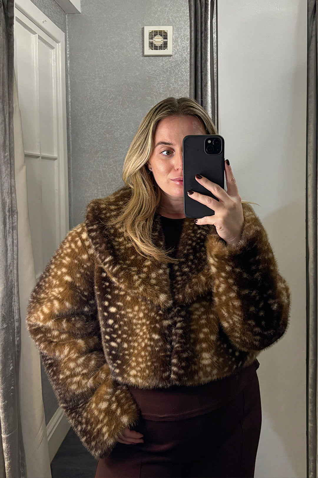 Fawn Faux Fur Cropped Jacket